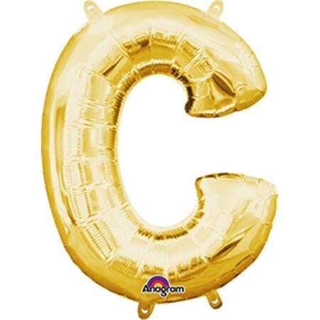 ANAGRAM 16 in. Letter C Gold Supershape Foil Balloon 78460